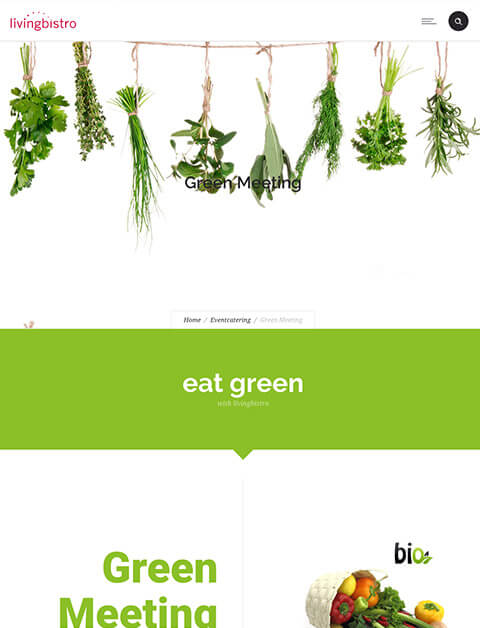 Website livingbistro green catering