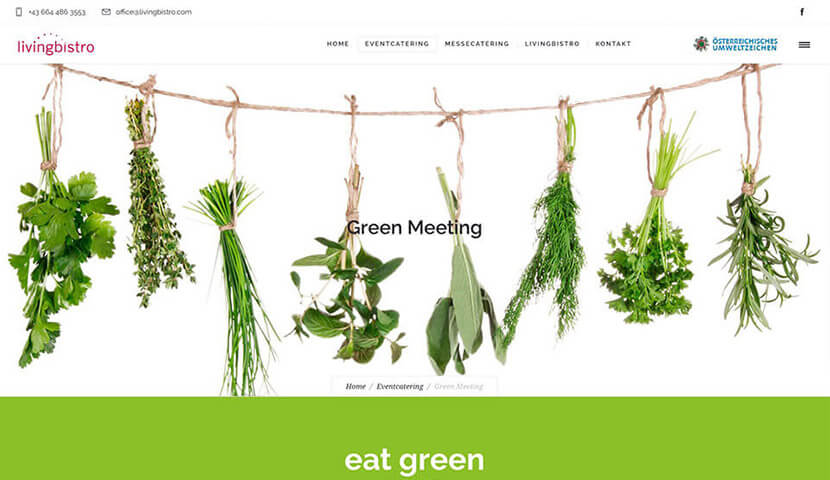Webseite livingbistro green catering