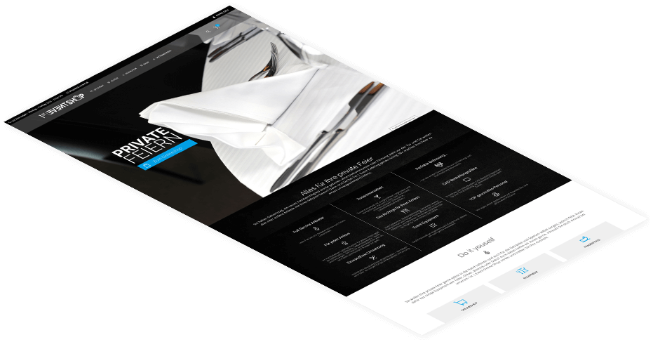 Webseite 1stEvent - private Feiern