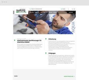 Webdesign für Kunde Lenzing-Stiftung