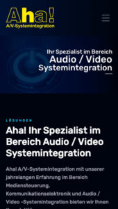 Webdesign für aha-av.at - Aha! A/V-Systemintegration